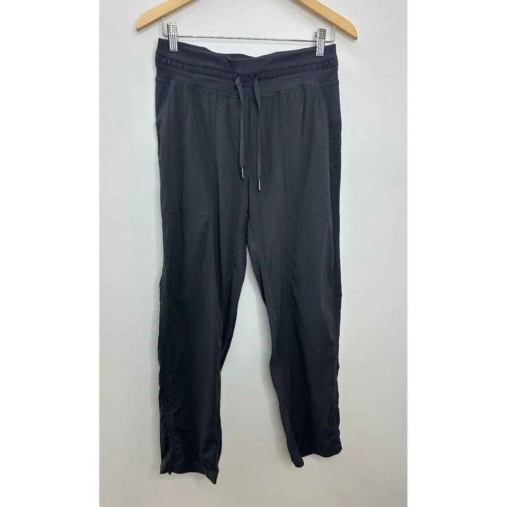 Lululemon Dance Studio Crop Pants 25" Size 6 Graphite Gray Stripe Lightweight - Picture 2 of 16